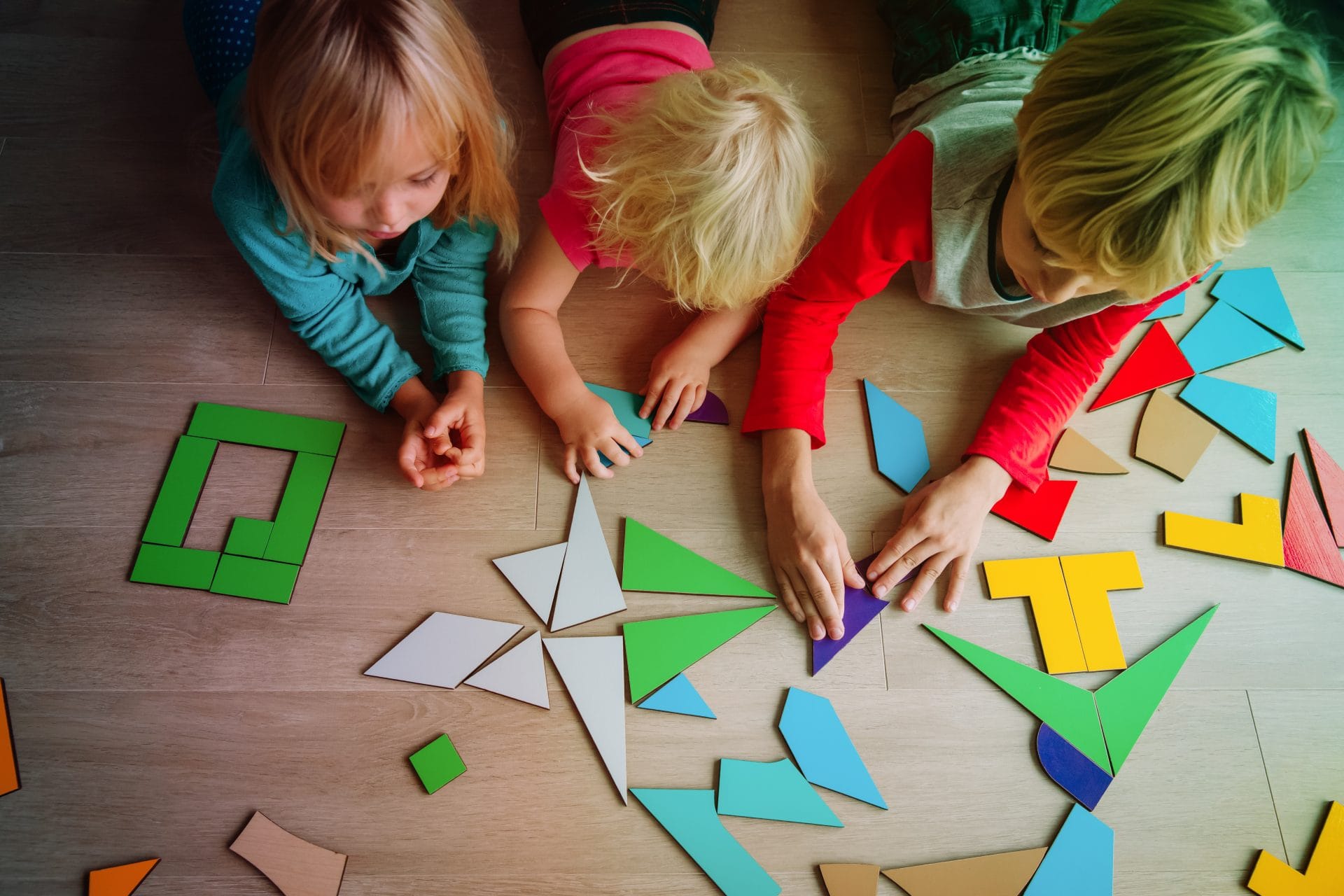 Children Solving Puzzle Together
