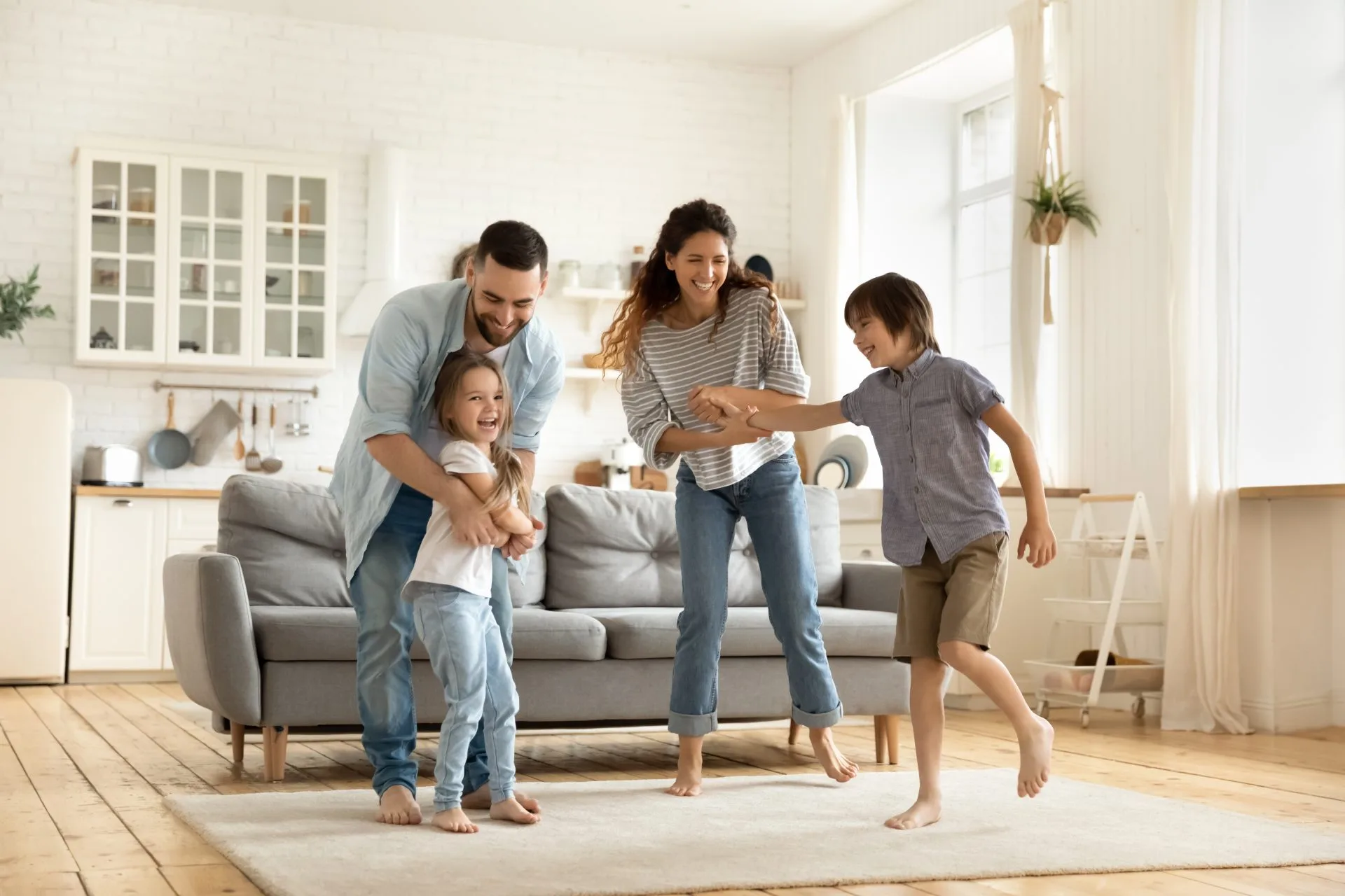 Family solving a printable escape room puzzle